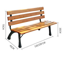 Panche da giardino con patio esterno, Panchina dello schienale per servizio pesante con struttura in ghisa e legno massello anticorrosivo, Mobili per il tempo libero per cortile portico patio
