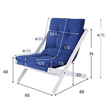 Chengzuoqing-Home Divano Pigro Poltrona da Salotto Pieghevole Pieghevole con braccioli per Balcone Interno ed Esterno (Colore : Blu, Dimensione : 65 * 89 * 78cm)