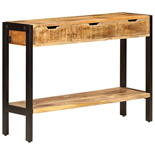 E E-NICES Credenza con 3 Cassetti 110x35x75 cm Legno Massello di Mango