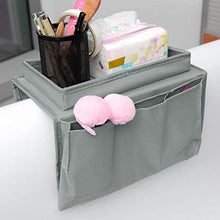 THEE Bracciolo Portaoggetti da Appendere Sedia da Scrivania Divano Slipcovers TV Telecomando Controller Supporto Borsa Organizer da Tavolo Grigio