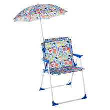 Outsunny Sedia Pieghevole per Bambini con Ombrello Parasole per Giardino Spiaggia Campeggio, 44.5x43x64.5cm