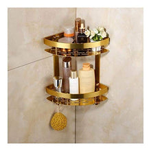 WDGNY mensola da bagno mensola da doccia pensile spazio in alluminio mensole angolari a parete triangolare box doccia cestino per bagno 2 ripiani 20,6 x 40,5 cm 0910