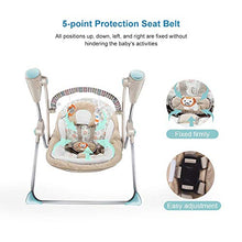 Tisi - Sedia a dondolo per bambini, portatile, comoda, elettrica, con telecomando, con funzione di vibrazione intelligente, utilizzabile fin dall'inizio del neonato, colore: grigio