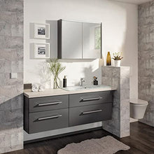 Fackelmann Armadietto a due ante con illuminazione a LED, 80 cm, antracite opaco Denver