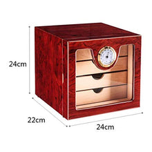 FGDSA Umidificatori,Cigar Mellow Cedar Wood Scatola per Sigari Idratante A Quattro Strati di Grande capacità per Club di Home Office (Colore: Marrone, Dimensioni: 24 * 22 * 24 Cm)