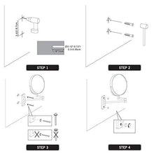 LIS - Specchio da trucco con luci LED da 20,3 cm, specchio da trucco, ingrandimento 10x, specchio da barba, doppio lato, con lente d'ingrandimento rotonda, girevole a 360° e braccio estensibile