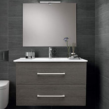Shop Chic Mobile Bagno Harmaa Finitura Legno Grigio Scuro con Specchio Applique lavabo Rettangolare