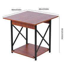 GOTOTOP Tavolino Industriale,Tavolini da Divano con ripiano,Tavolino Portariviste,Tavolino in Legno Vintage,Tavolino Laterale da Divano,Piccolo Tavolo da caffè per Salotto,60x60x58.5 cm