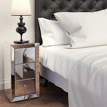 YRRA Comodino a Specchio Comodino Comodino con 3 cassetti e Comodino in Cristallo intarsiato Diamante per Camera da Letto Soggiorno Ufficio Sala Reception (1 Confezione Argento)