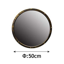 SHU XIN Specchio da Bagno retrò in Ferro battuto Specchio da Bagno angosciato Specchio da Bagno Rotondo Antico Art Specchio Rotondo Specchio da Lavaggio Diametro 50 cm