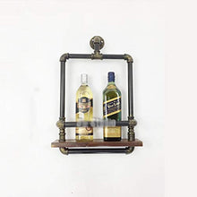 LHQ-HQ Cremagliera del Vino, Tubo di Ferro battuto Loft Parete in Legno massello Vino Rack Vino Appeso Bar Rack, Stand di Esposizione