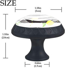 Frutta Giallo Limone Nero Bianco Striato Pomelli per Porta Set di 4 Pomelli per Mobili Manopole per Cassetti Cucina Armadio Vetro