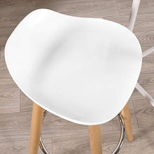 Homy Casa Set of 2 Bar Stools White with Footrest Wooden Frame - Jasmine Scandinave Bar Chairs