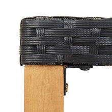 Tidyard Panchina Panca da Giardino in Polyrattan Nero e Legno,Panca Panchina da Esterno in Rattan,Panca Pancahina 2 Posti,Panca Panchina 3 Posti 80x40x40 cm/120x40x40 cm
