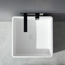 Lavabo freestanding BA31 di pietra solida (Solid Stone) - 50 x 50 x 82 cm - colore a scelta, Colore:Nero/Bianco (opaco)