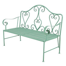 Panca da Giardino per Patio Esterno Panchina Tempo Libero, Panca in Ghisa Resistente alle Intemperie con Schienale Braccioli, Panca Decorativa Retrò per 2 Persone, Inizio Balcone Divano Sedia Creati