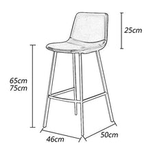 GYPPG Home Dcor Mobili - Sgabelli Bar bancone - Seggiolone Cucina per la Colazione - Sedile Pub in Velluto e Gamba in Metallo Nero - 5 Colori Disponibili