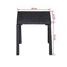 Festnight 3 Pz Set Lettino da Sole,Lettino Prendisole da Giardino Esterno con Tavolino in Polirattan Marrone/Nero Reclinabile con Ruote e Braccioli,Sedia a Sdraio da Giardino Esterno in Polirattan