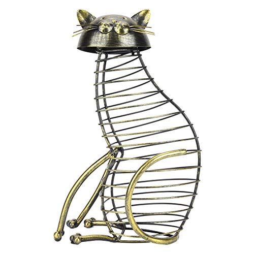 Hyuduo Decorazione della Tabella del Supporto di Stoccaggio del Tappo di Bottiglia del Contenitore del Sughero del Vino Rosso A Forma di Gatto