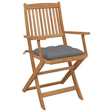 vidaXL Sedie da Giardino Pieghevoli 4 pz con Cuscini Massello Acacia