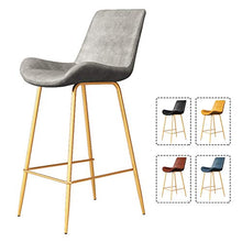 SHIJING Sgabelli da Bar in Ferro Dorato, Altezza del bancone, Sedia Imbottita con Schienale Medio per sedute ergonomiche, Sgabello da Bar Moderno, Cucina, Colazione, sedie da Pranzo, 1 Pezzo
