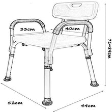 Sgabello da bagno Doccia / vasca da bagno Sgabelli lega di alluminio doccia Sedile Sgabello for / disabili Anti-Slip Anziani Mats doccia sedia regolabile in altezza 8 con schienale e sedile Maneggiare