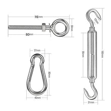 Hyber&Cara Hardware di Fissaggio per Tenda a Vela Parasole Rettangolare e Quadrato Montaggio su Pali, in Acciaio Inox 304, Elevata Resistenza M8 Contro Il Forte Vento
