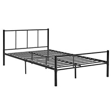 [en.casa] Struttura Letto in Metallo con Testiera e Pediera 120 x 200 cm Nero