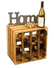 Kistenkolli Altes Land Wine Rack 16ER Bianco/Naturale/Fiammato Dimensioni 40 x 40 x 27 cm Mensola Mensola portabottiglie Vino Scatola di Mela Scatola di Vino - Vino Rack 16ER Fiammato, 40 x 40 x 27 cm