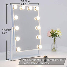 HFFFHA Specchio con luci per Tavolo da Trucco Specchio da Trucco Illuminato con 12 lampadine a LED dimmerabili e Alimentatore Plug-in