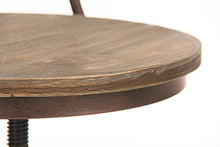 CLP Sgabello Design Industriale Pino In Legno E Metallo I Sgabello Bar Bancone Regolabile 68-88 CM Con Schienale, Colore:bronzo