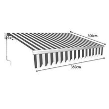 TolleTour Tenda da Sole, Tenda da Sole a Bracci Estensibili, Tenda da Sole per Esterno, Tende da Sole per Esterno Avvolgibili, Protezione dal Sole, 350 x 300cm, Grigio e Bianco