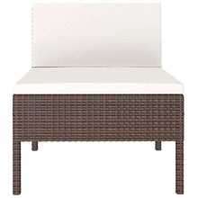 Tidyard Set 3 pz Divani da Giardino Modulaie per Esterno a 3 Posti in Polyrattan Marrone/Nero,Divano da Giardino 3 Posti,Divano da Esterno 3 Posti,Divano in Rattan,Divano Modularre,Divano Esterno