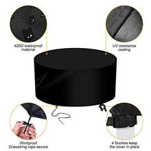 Copritavolo Tavolo da Esterno Rotondo Copri Tavolo da Giardino, Telo Copri Tavolo per Esterno Impermeabile, Anti-UV, Oxford 420D Resistente (Ø128 x 71CM)
