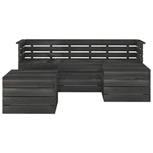 vidaXL Set Divani da Giardino su Pallet 5 pz Legno Pino Grigio Scuro