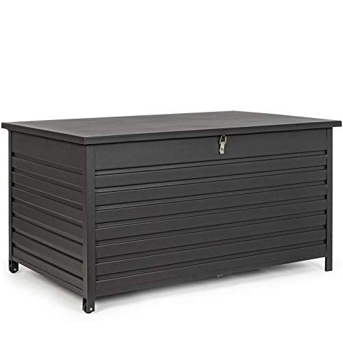Bizzotto Baule Atlantic S Antracite con Ruote Esterno Giardino ARREDO Cuscini