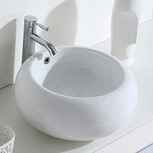 Eridanus Serie Luciano -01, Lavabo di Ceramica Bianco Lusso Lavandino Lavello Lavamano Lavabo da Appoggio Tondo Ovale Bacinella Lavandino Lavello per Bagno Casa Bidet Lavabo con Troppopieno