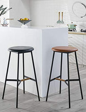 MYAOU Sgabelli da Bar Vintage industriali, Sgabello da Bar Rotondo con Cuscino in Ecopelle con poggiapiedi in Metallo e Base bancone da Cucina sedie per cucine da Pub da Giardino
