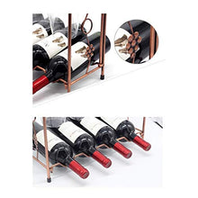 LXH-SH Cremagliera del Vino Nana Elegante Rack Vetro di Essiccazione, Bottiglie di Vino Metallo Rack Calici Stand Contiene 8 Bottiglie e 6 Bicchieri 42x15.5x46.5cm scaffali Vino contatore