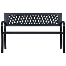 Cikonielf Panca da Giardino Decorativa 125 x 53 x 77 cm Panchina da Giardino con Braccioli Curvati Elegante Robusta Classica-Nera in Acciaio
