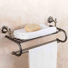 DKEE Titolare del tovagliolo fissato al Muro 60cm / 23inches Ottone tovagliolo Vintage Industrial Bar Antico portasciugamani con Intagli attaccatura del Supporto di Accappatoio Gancio retrò Parete di