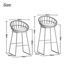 LLT Pratico Sgabello da bar Sgabelli Cucina Colazione Sedia | Cornice moderna del contatore colazione Sgabello in metallo e molle dell'ammortizzatore | Pub alta Dining Chair Sgabelli,Rosa,65 cm
