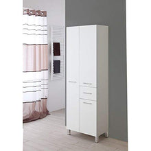 FERIDRAS Mondo Colonna Doppia Portasciugamani, Legno, Bianco, 33x60x180 cm