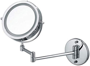 Specchio per il trucco Specchio di trucco, estetica vanità specchio LED7 pollici bagno con la lampada specchio del bagno Double Sided 3X ingrandita attaccatura di parete di metallo da bagno specchio a