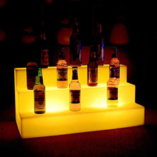 LED illuminato bottiglia del liquore display illuminato balconcino portabottiglie 3 Tier casa bottiglia bar Mensola bevande Mensole di illuminazione con telecomando lunghezza di 65 cm,16colors