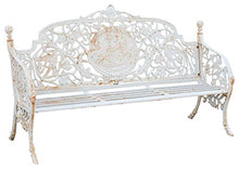 Panca panchina seduta da Giardino da esterno da parco da ingresso da interno arredi da esterno per veranda Liberty outdoor in Ghisa finitura colore vedere bianca L184xPR70xH110 cm