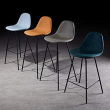 LWW Sgabelli, Pelle casa moderna minimalista Pu Sgabelli poggiapiedi, sedie da bar Sgabelli con schienale alto e nero metallico, cucina Bar contatore Altezza sgabello,Grigio chiaro,45x43x65cm