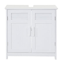 Mendler Arredo Bagno Serie HWC-A85 Legno Bambu e MDF Mobile sottolavabo Bianco
