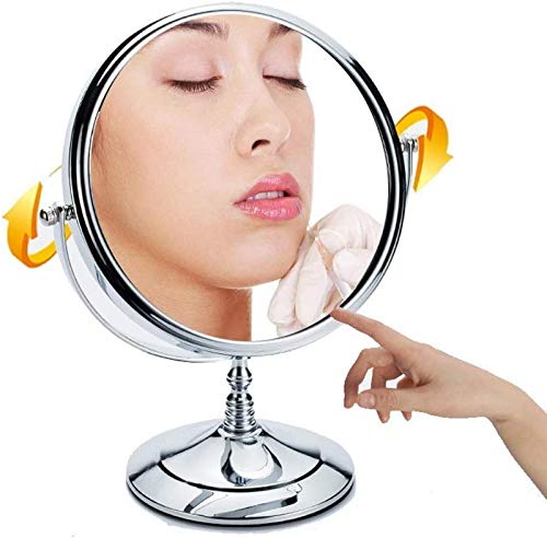 Specchi da toeletta da bagno Specchio cosmetico indipendente Zoom 3x, 6-7-8 pollici Specchio da trucco Specchio da tavolo con piedistallo per bagno Camera da letto, Specchio da barba Specchio cosmetic