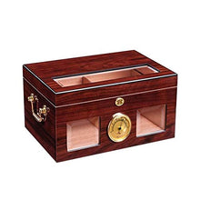 YAeele. Cigar Box, Naturale Cedar Cigar Humidor Viaggio Portatile Cigar Box in Grado di memorizzare 100 sigari, Cigar Humidor for sigari e Accessori for sigari - Red Pine Grano Good Mood, Good Life